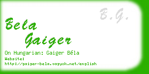 bela gaiger business card